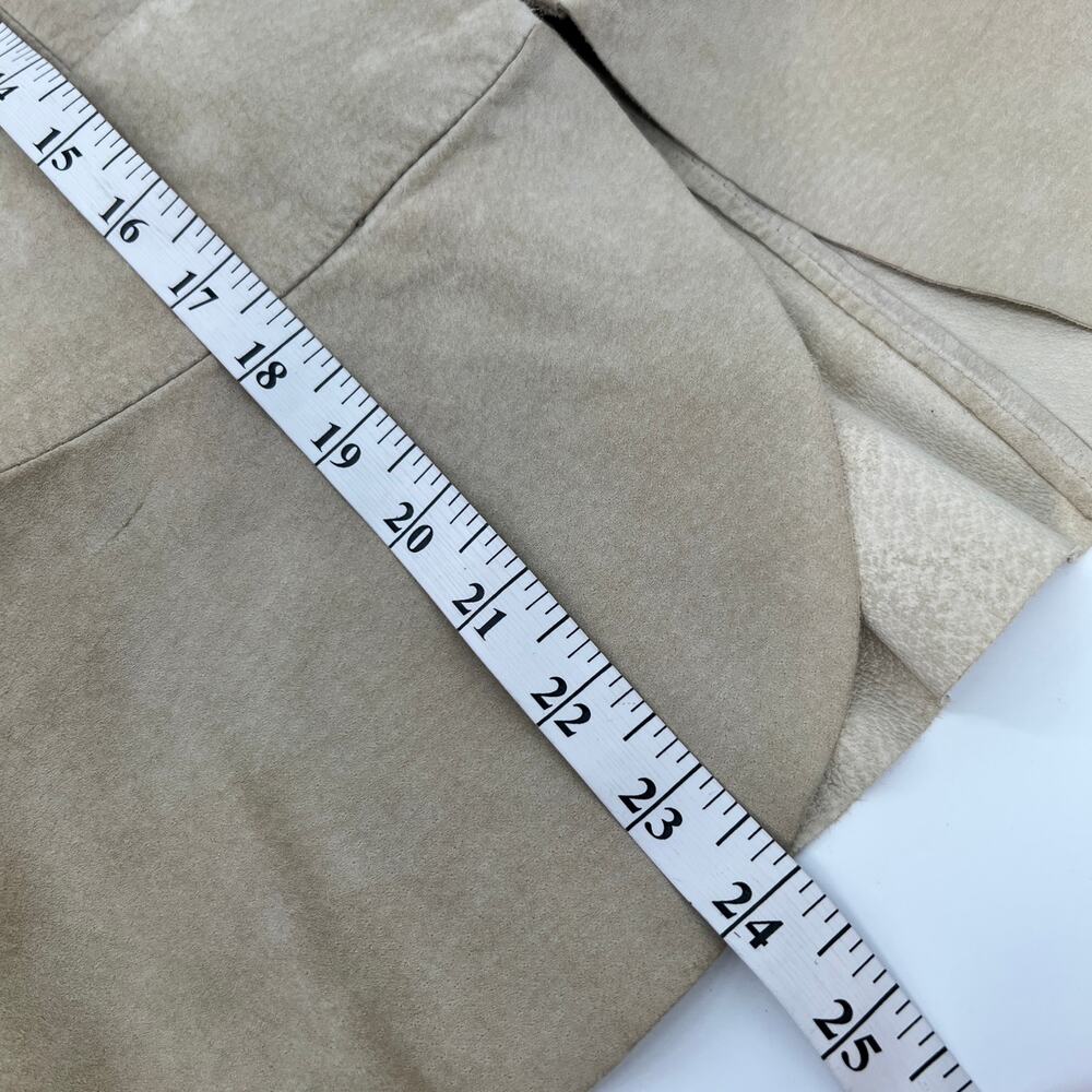 Vintage Together Suede Jacket Womens 12 Beige Tan Leather Blazer Notch Lapel - Picture 10 of 10